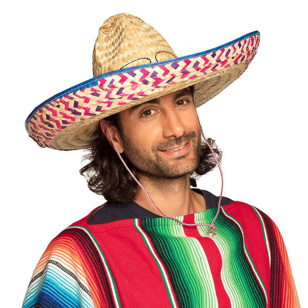 Sombrero Salvatore, Mexiko Strohhut Ø 52 cm für Herren & Damen, Karneval & Party