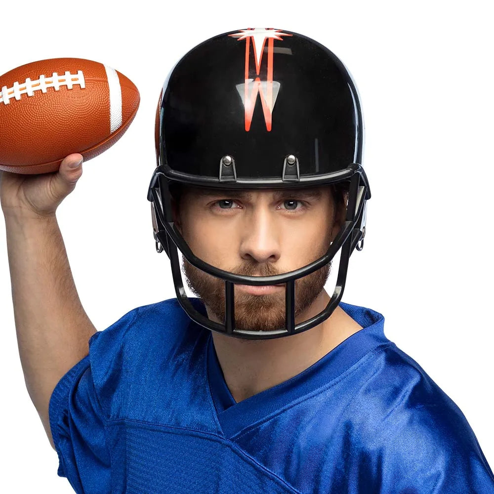American Football Helm schwarz Sporthelm Kostümzubehör