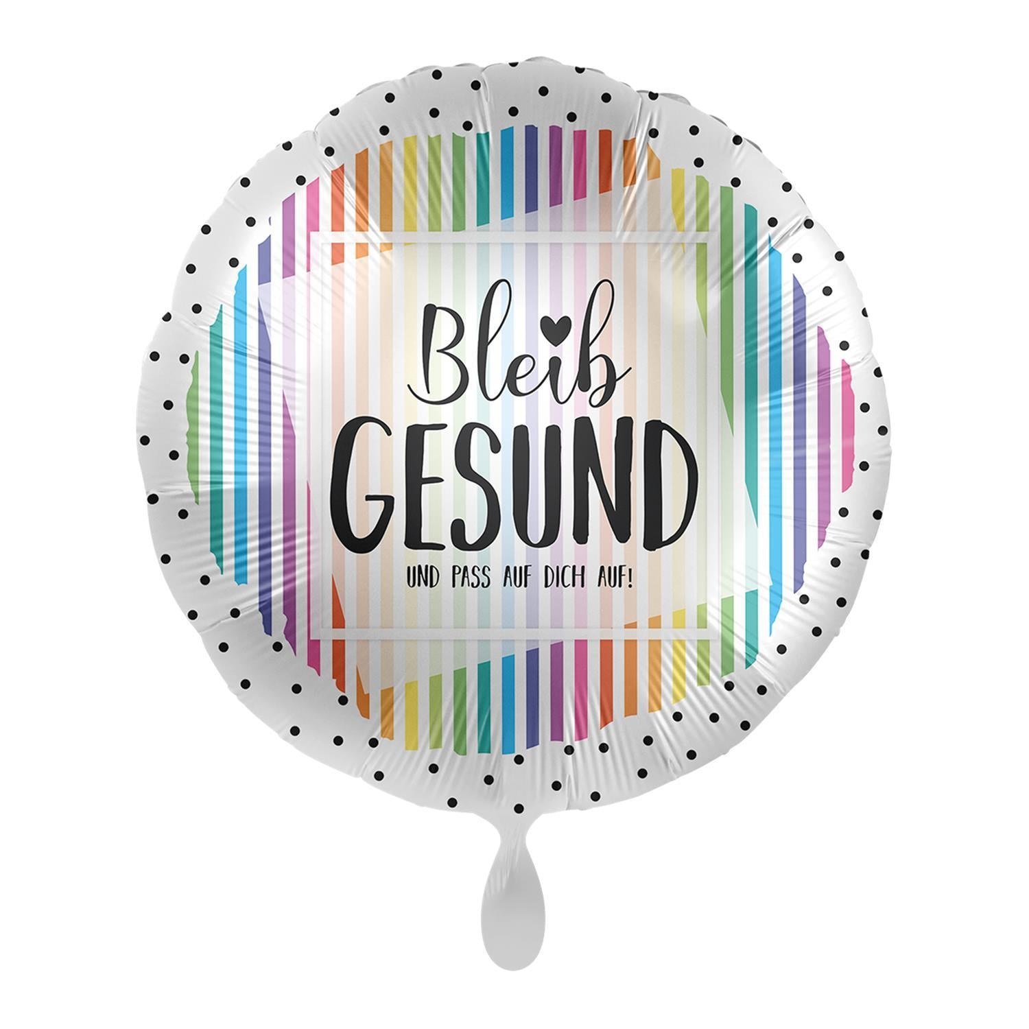 Aufmunternder Folienballon Bleib gesund und pass auf dich auf Ø 43 cm