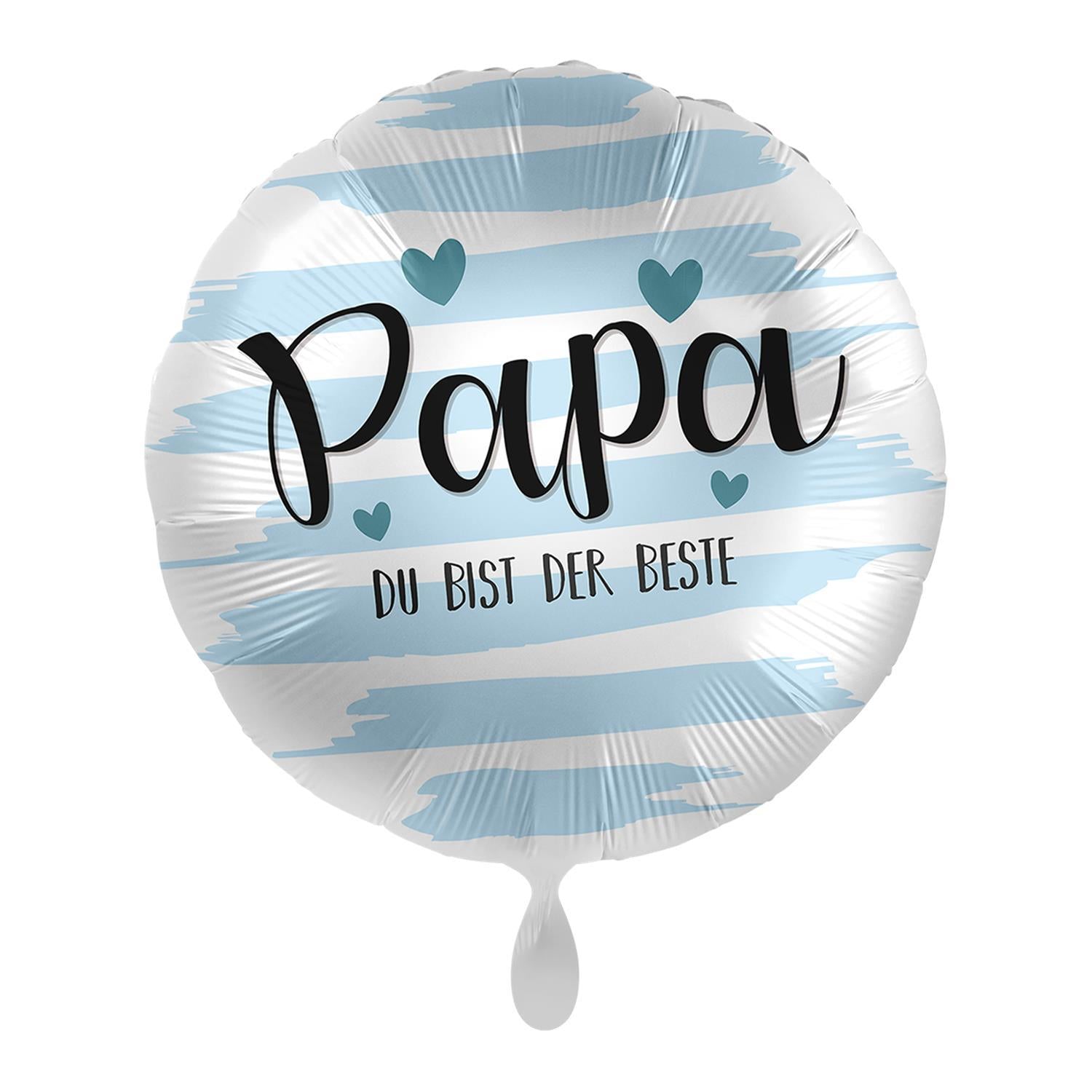 Ballon Papa du bist der Beste Folienballon zum Vatertag Ø 43 cm blau weiß