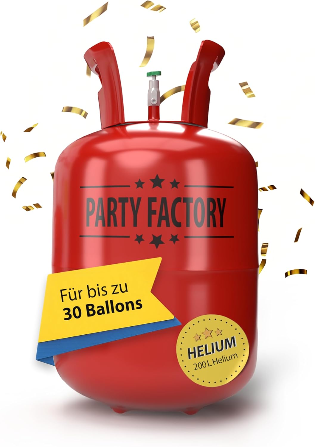 Ballongas Helium für bis zu 30 Luftballons, 0,2m³ Einwegflasche