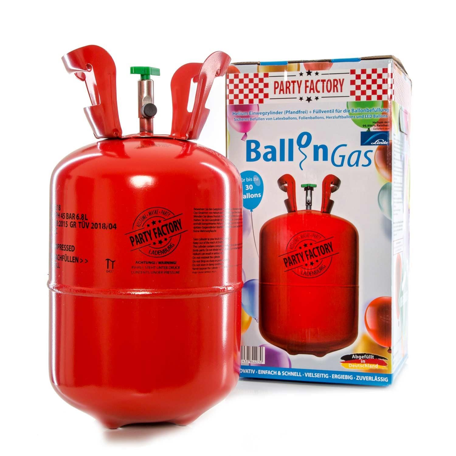 Ballongas Helium im Set mit 30 Luftballons 200l 3