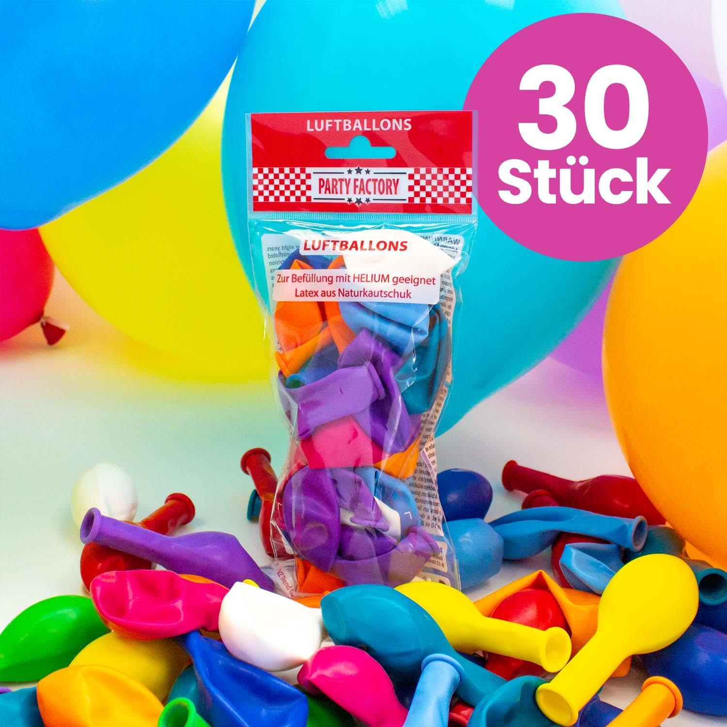 Ballongas Helium im Set mit 30 Luftballons 200l 4