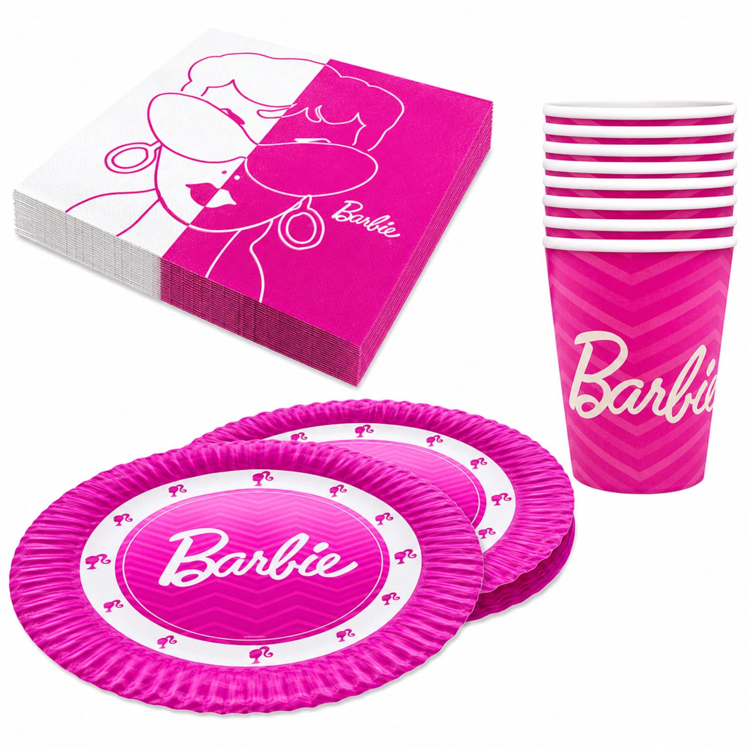 Barbie Partyset 36-tlg. - 8 Becher, 8 Teller & 20 Servietten