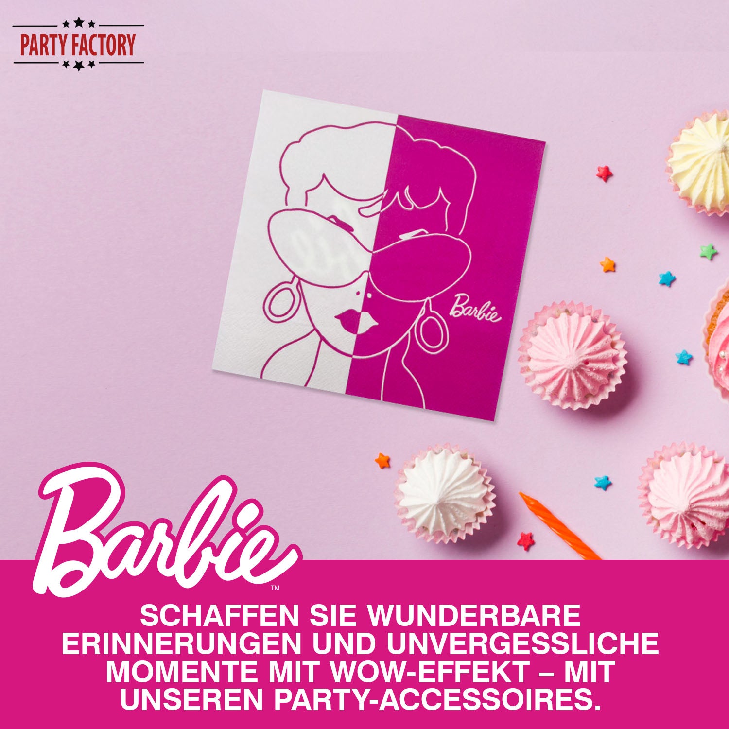 Barbie Partyset 72-tlg 16 Becher 16 Teller 40 Servietten 5