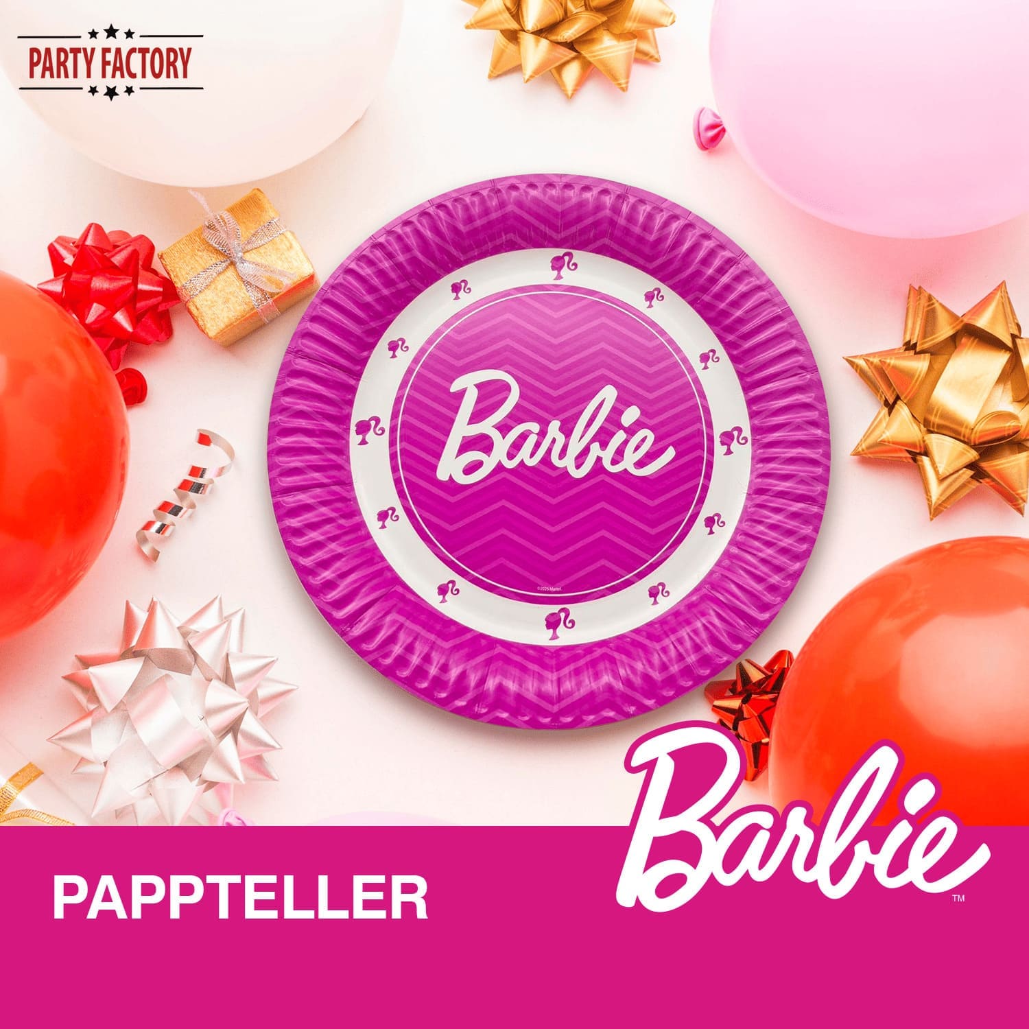 Barbie Papp-Teller 23cm – 8 Stück 2