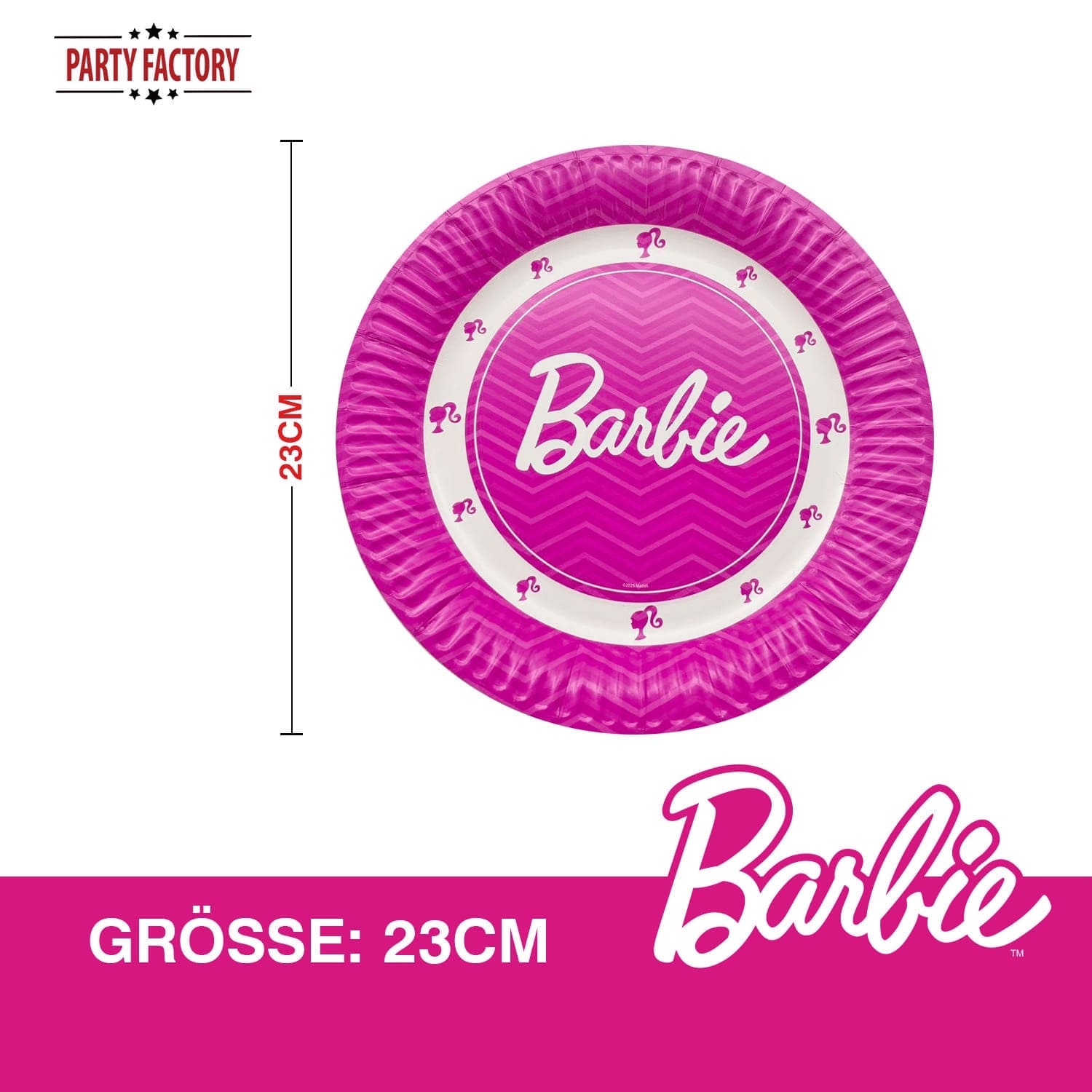 Barbie Papp-Teller 23cm – 8 Stück 3