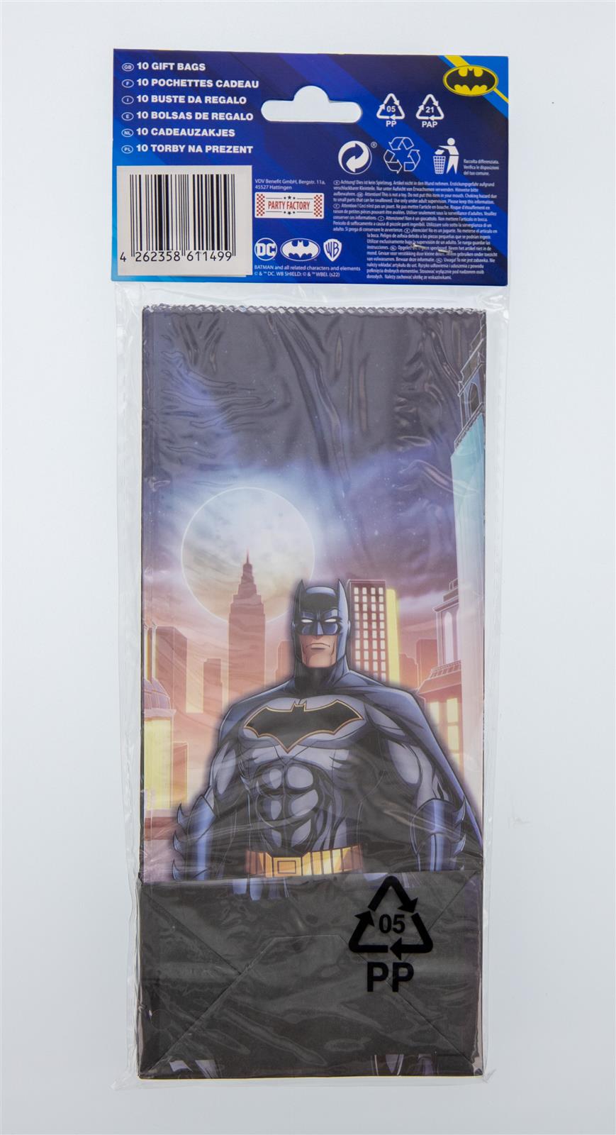 Batman Party-Tüte Papier inkl. Sticker 10 Stk. 3
