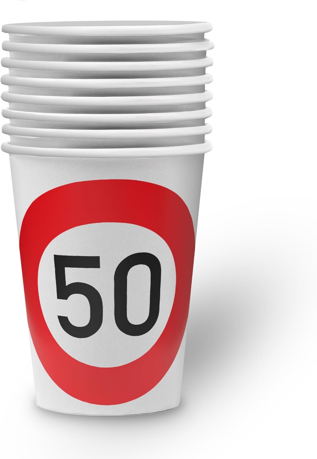 Becher Happy Birthday 50 8er-Pack 250  ml stilvolle Deko zum 50. Geburtstag