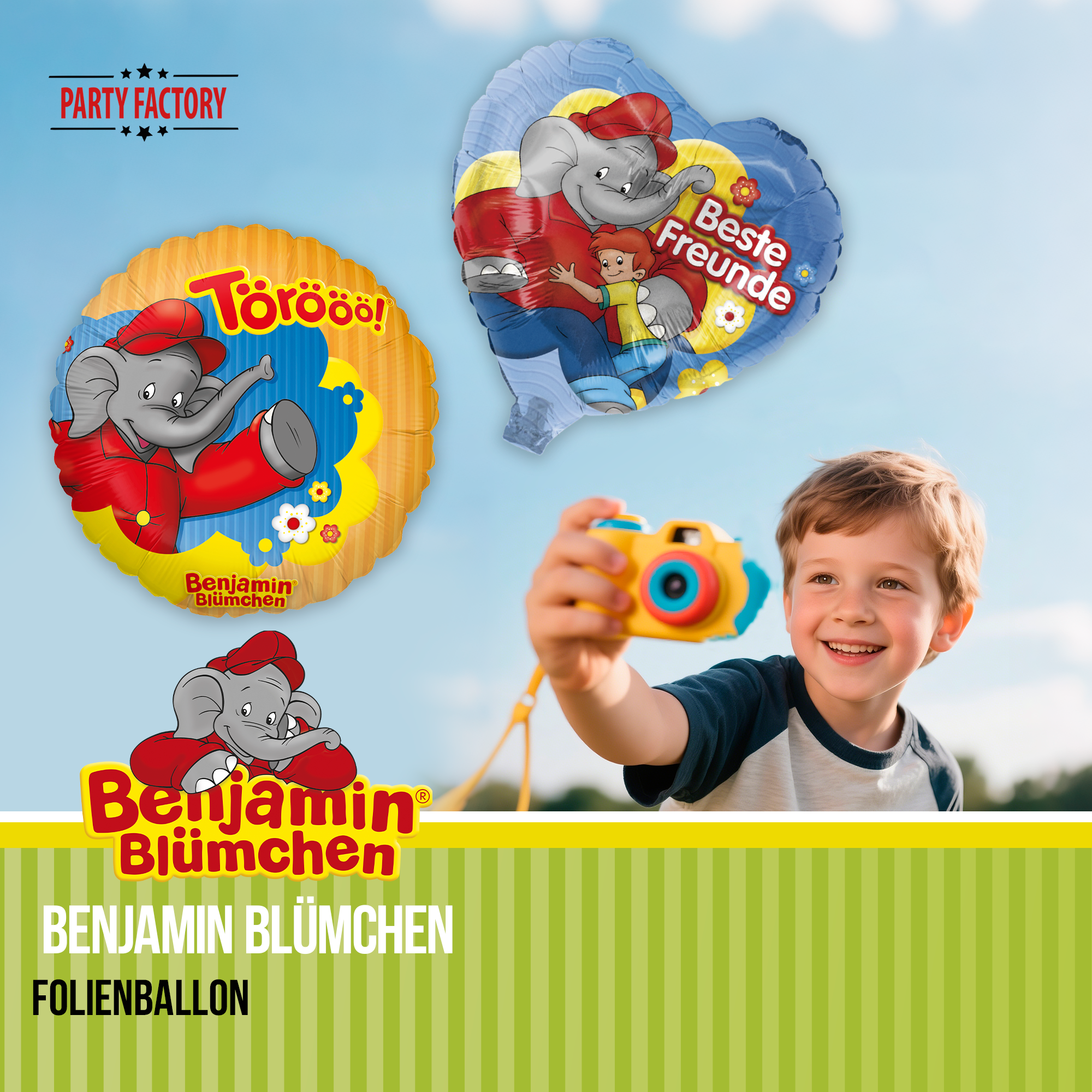 Benjamin Blümchen Partyset 51-tlg. Geschirr, Servietten, Wimpel, Folienballons 6