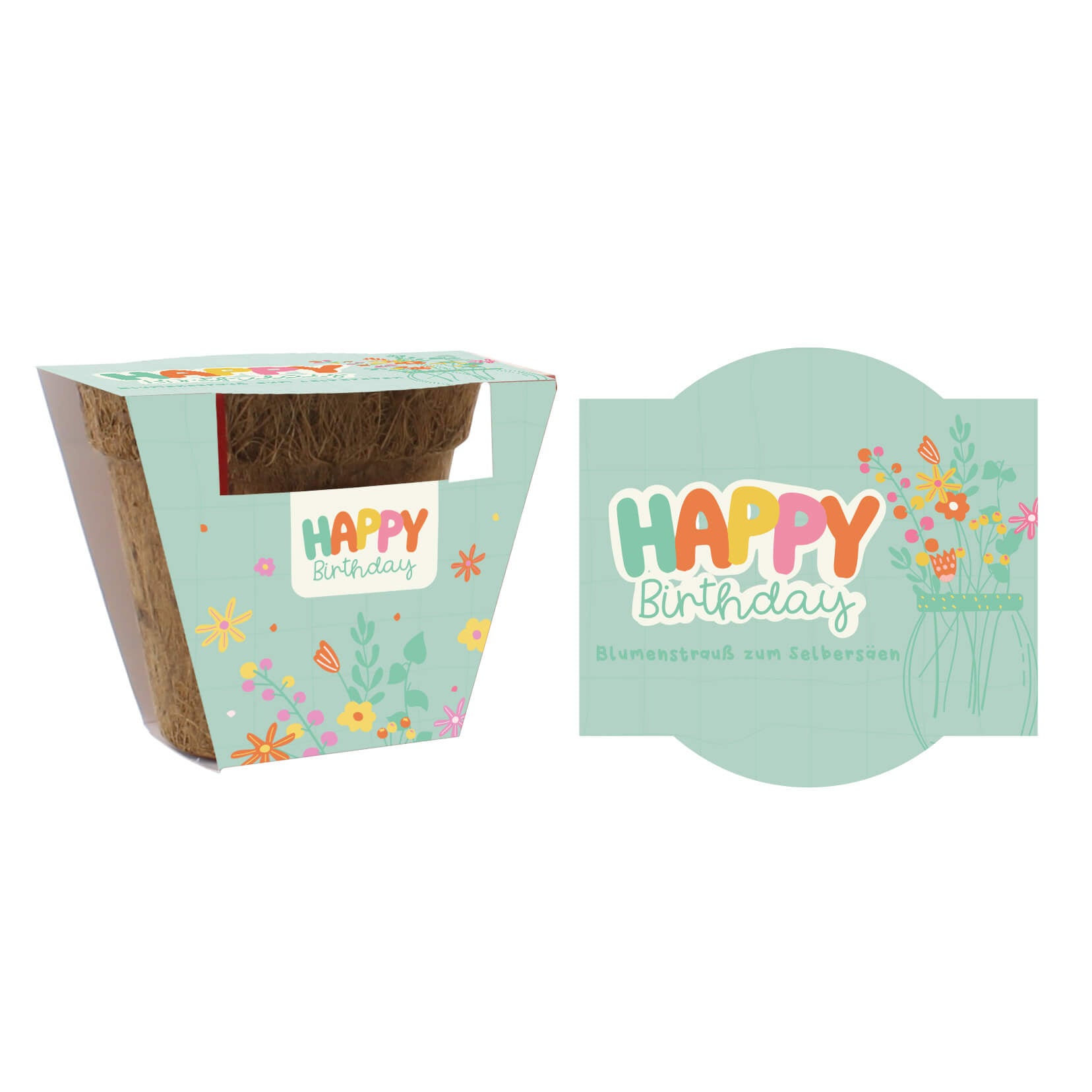 Blumengrüße Happy Birthday Blumenstrauß Blumensaat Samen Blumenmix