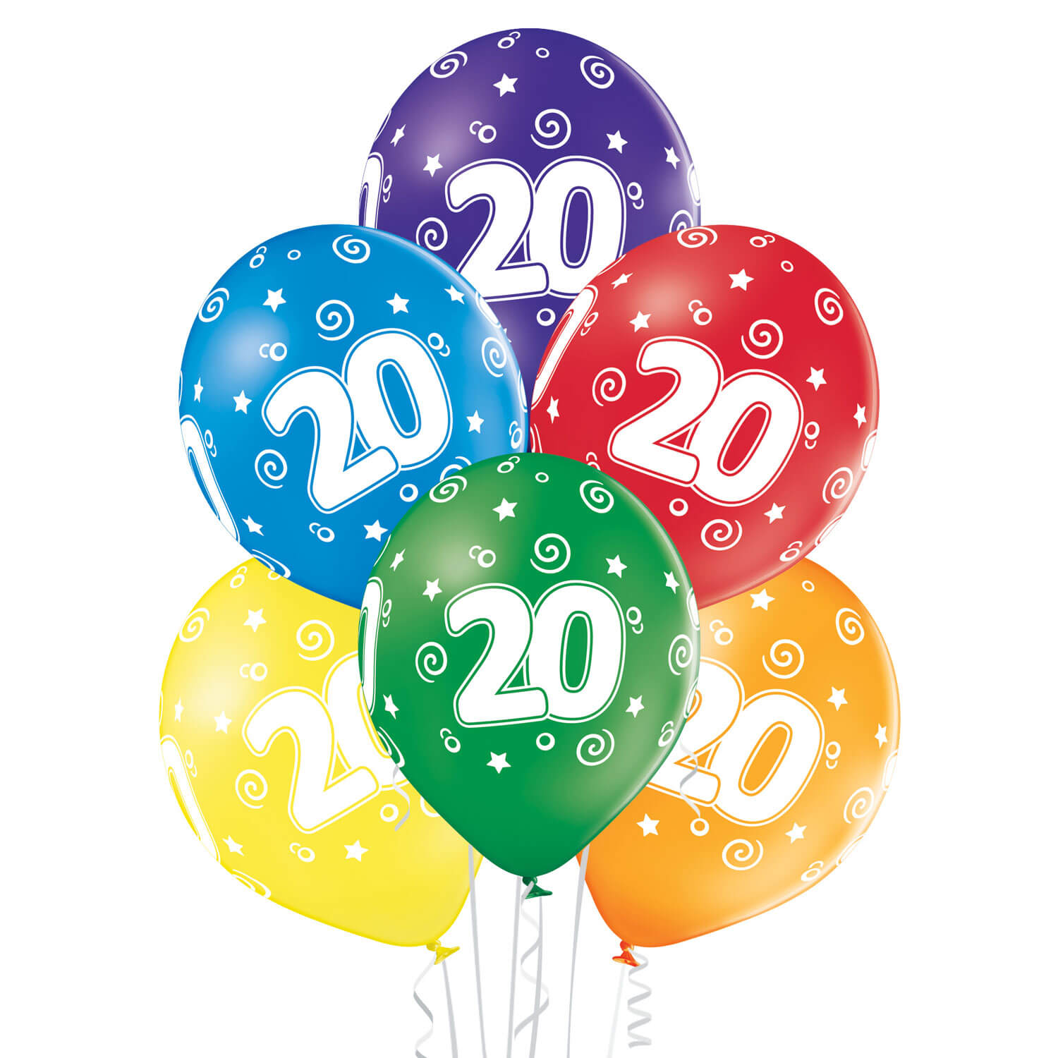 Bunter Latexballon-Mix 20. Geburtstag 25er Pack 1