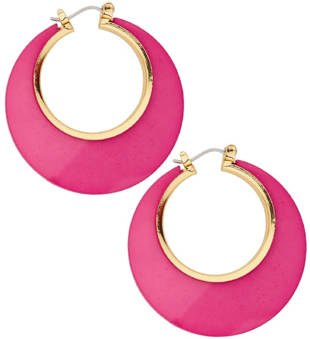Disco Ohrringe Creolen Modeschmuck in Gold mit Farbe für Damen Kostümohrringe