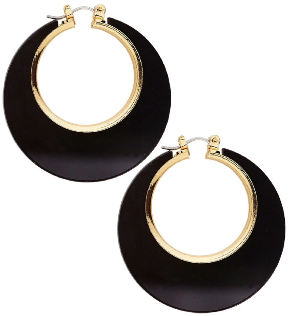 Disco Ohrringe Creolen Modeschmuck in Gold mit Farbe für Damen Kostümohrringe 2