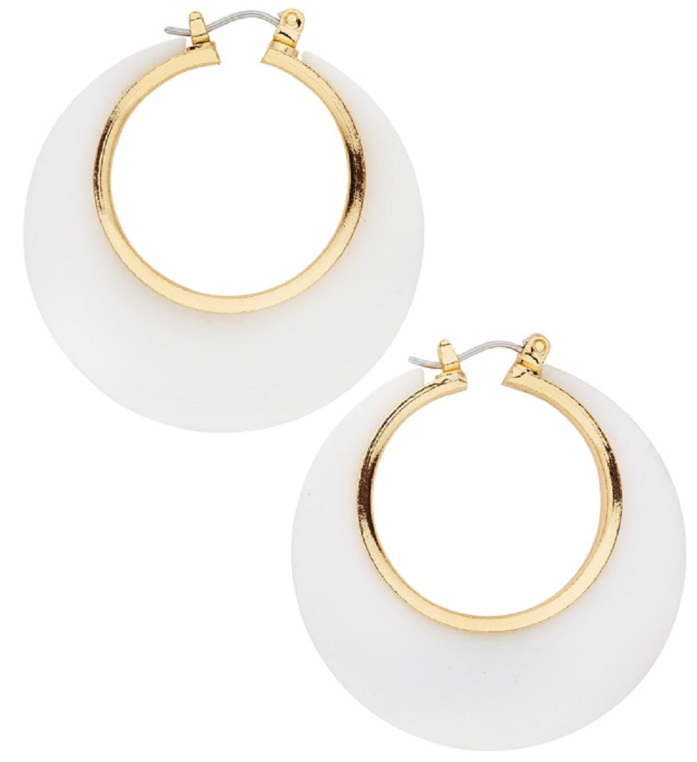 Disco Ohrringe Creolen Modeschmuck in Gold mit Farbe für Damen Kostümohrringe 3