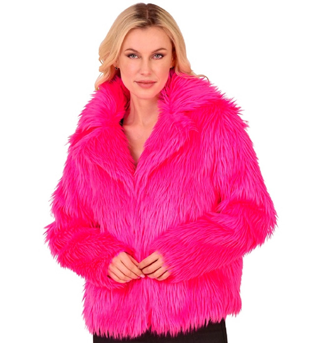 Felljacke in Neon Auswahl für Damen S/M L/XL XXL aus Kunstfell Rave Plüschjacke in 90 Jahre Style 5
