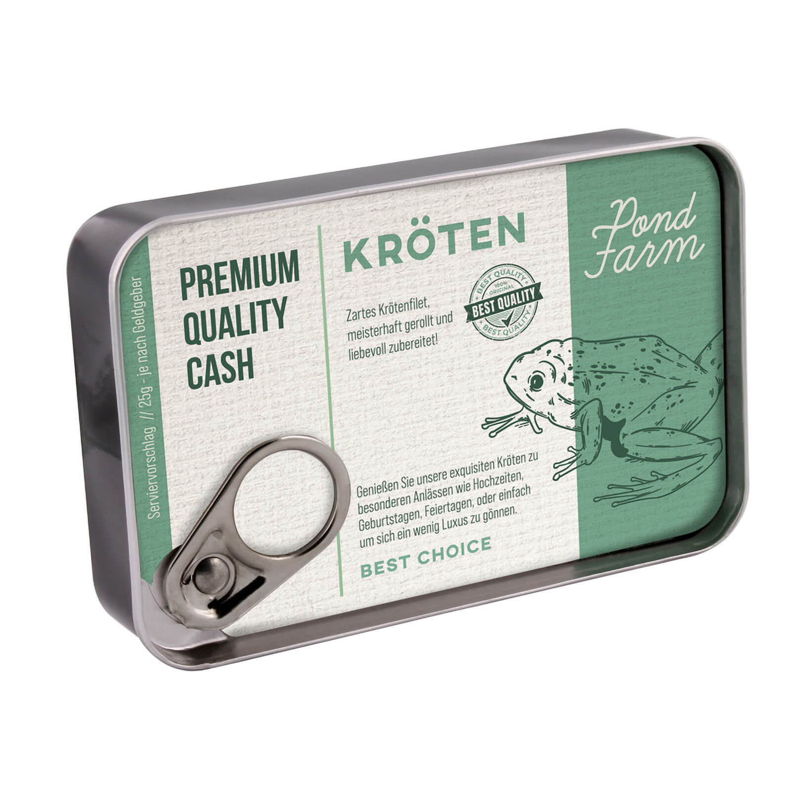 Fischdose Geldgeschenk 4-er Set Kröten Tankgeld Urlaubskasse Schwarzgeld 1