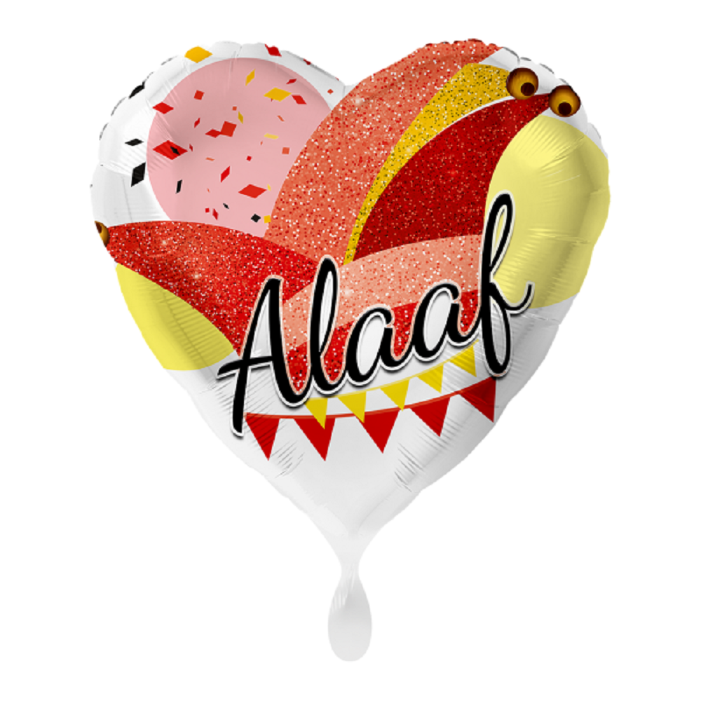 Folienballon ALAAF ø43cm Kölle Karneval Ballon weiß bunt in Herz-Form