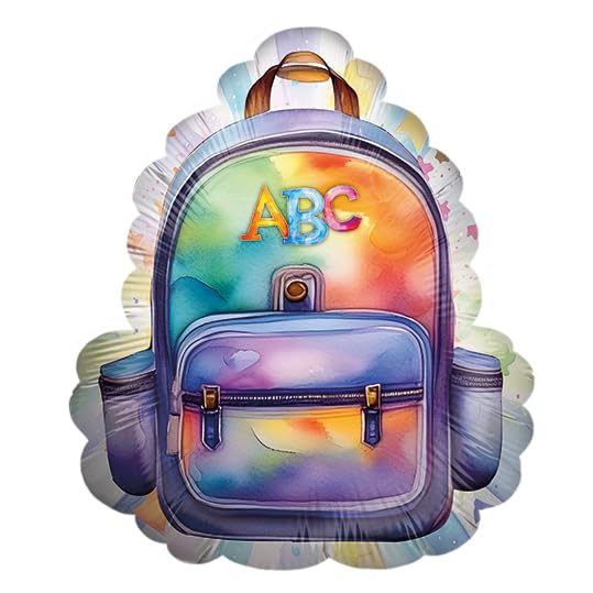 Folienballon Back to school Rucksack neutral lila 45cm Motiv 3