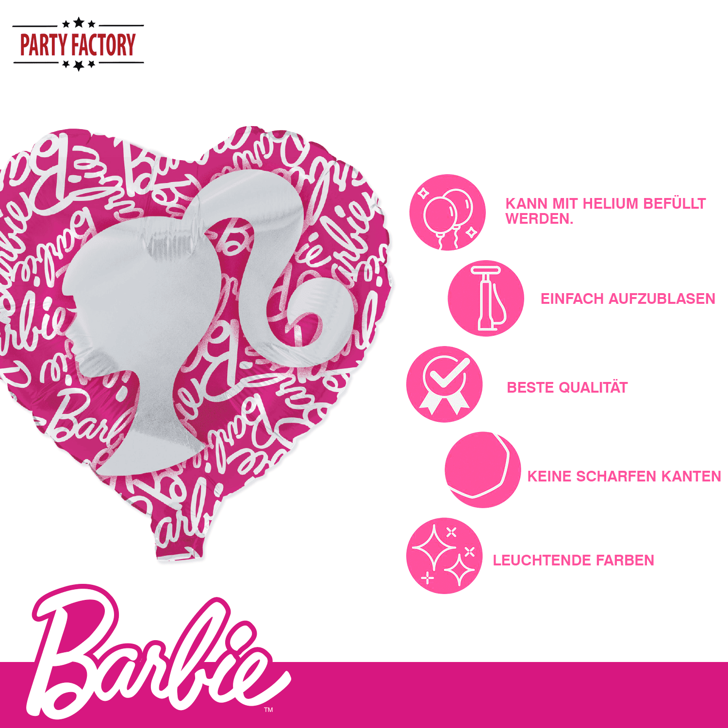 Folienballon Barbie Herz 45cm 5