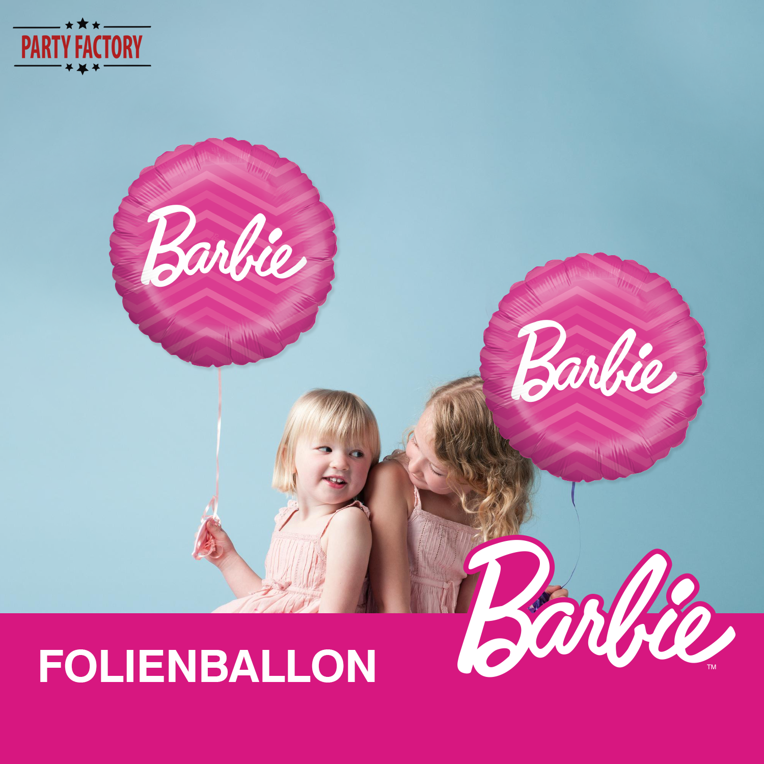 Folienballon Barbie pink rund ø45 cm 2