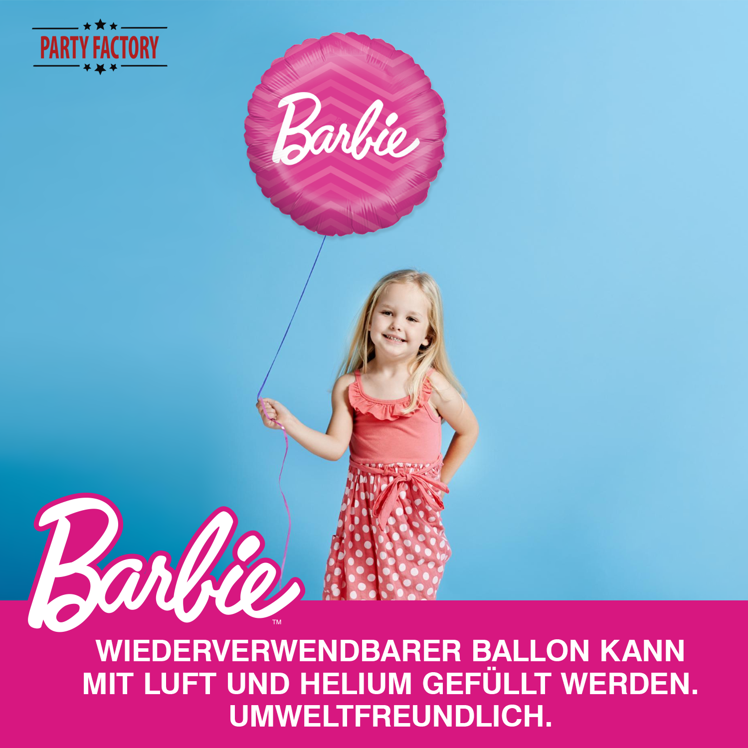 Folienballon Barbie pink rund ø45 cm 4