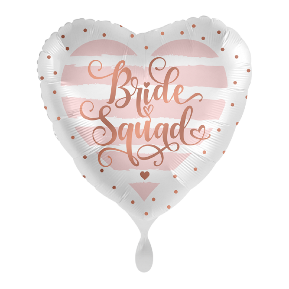 Folienballon Bride Squad ø43cm JGA Junggesellinnenabschied Ballon rosa weiß