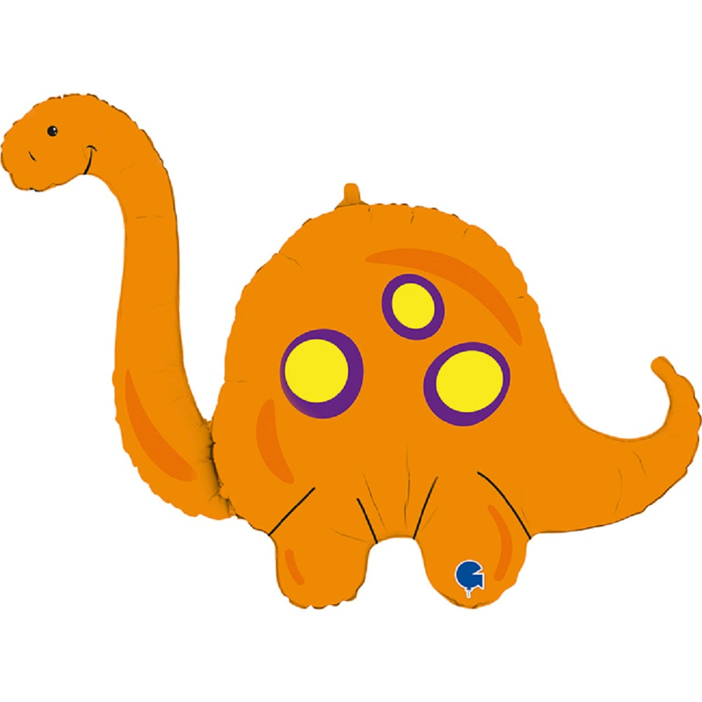 Folienballon Brontosaurus 82x58 cm orange großer Dinosaurier Ballon für Jungen
