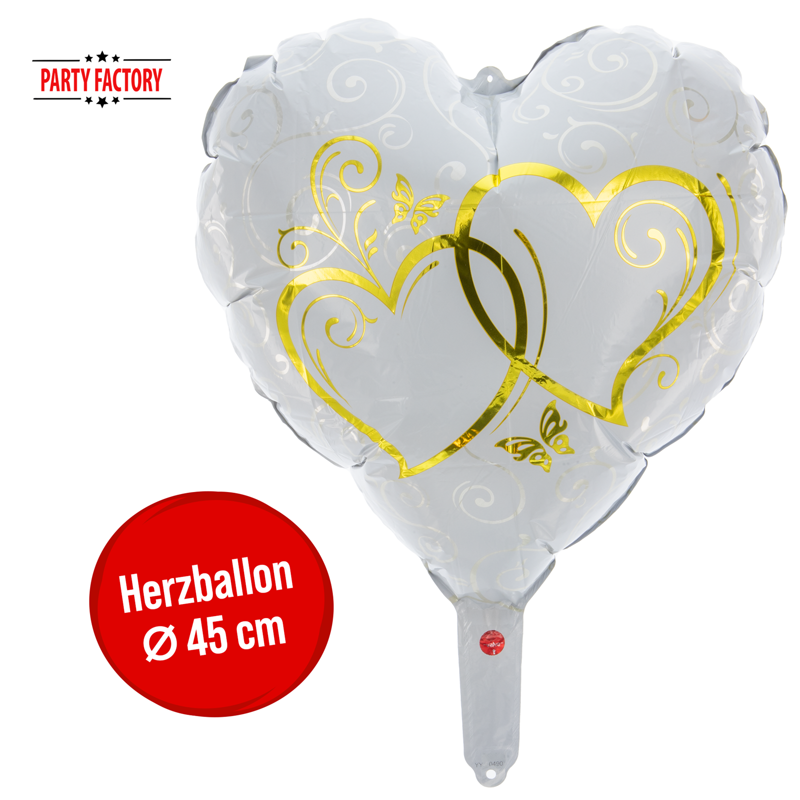 Folienballon Herz gold Herzen 45cm 4