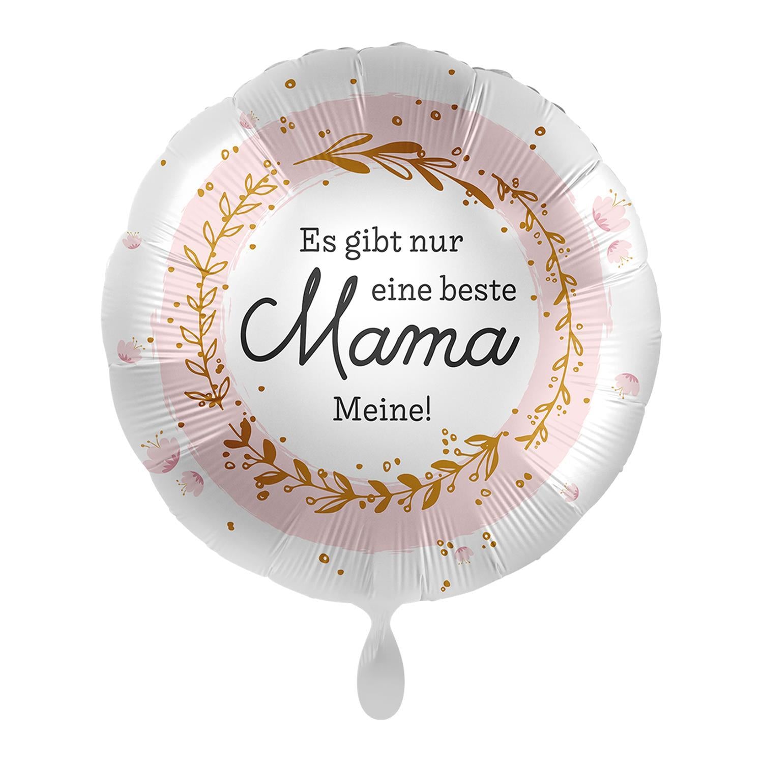 Folienballon Muttertag  weiß rosa Spruch Es gibt nur eine beste Mama Meine! 43cm