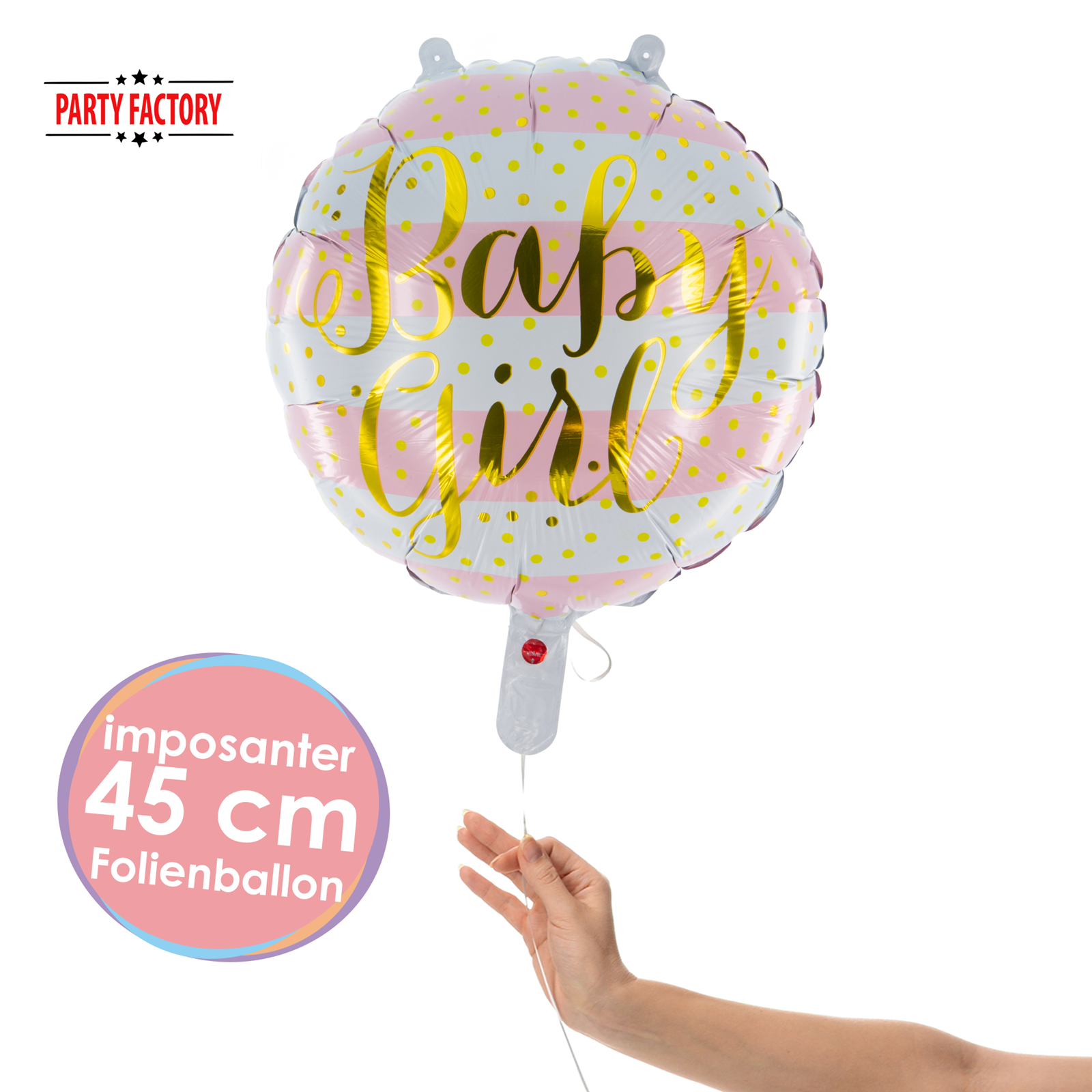 Folienballon Rund Baby Girl 45cm 2