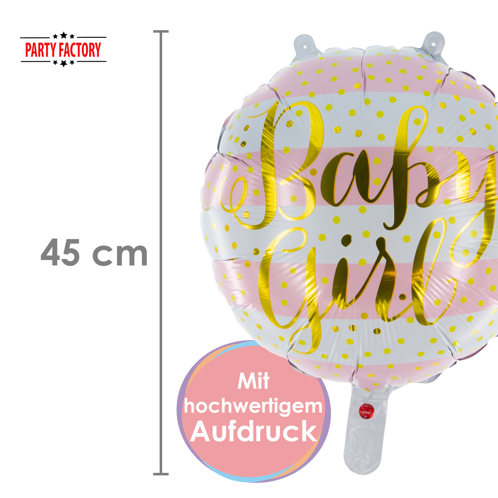 Folienballon Rund Baby Girl 45cm 4