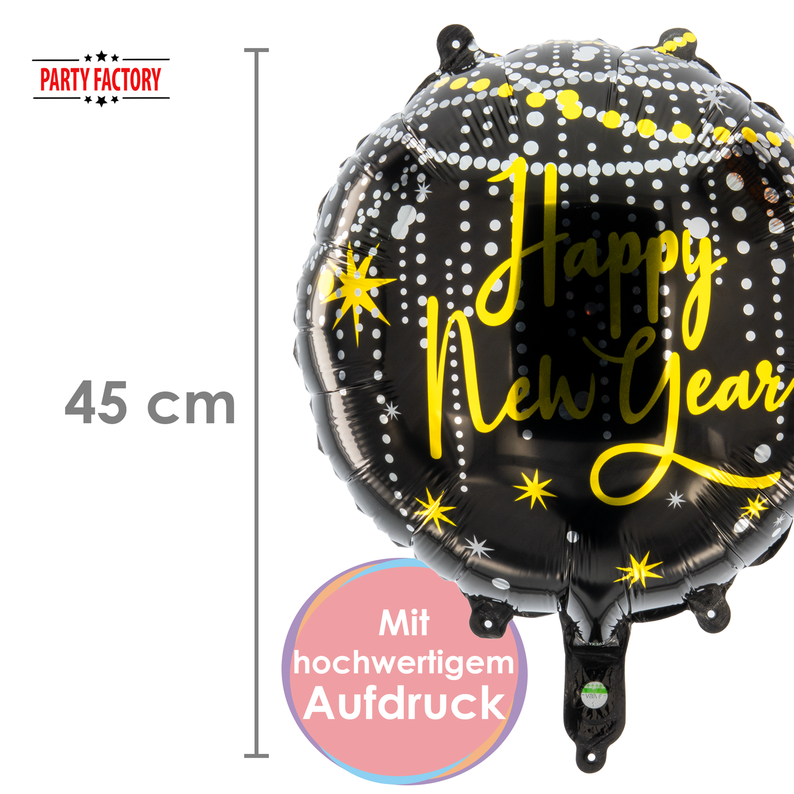 Folienballon Rund Happy New Year Ketten 45cm 4