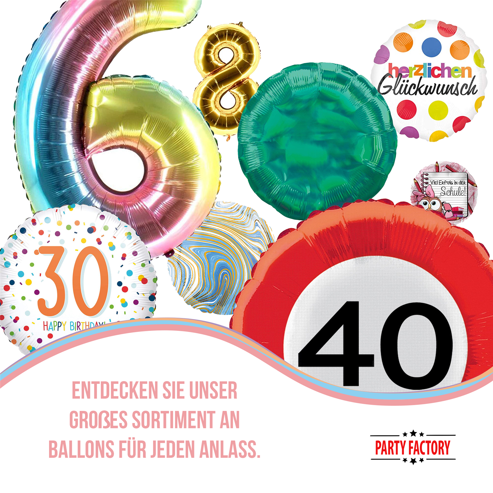 Folienballon Rund Happy New Year Ketten 45cm 7
