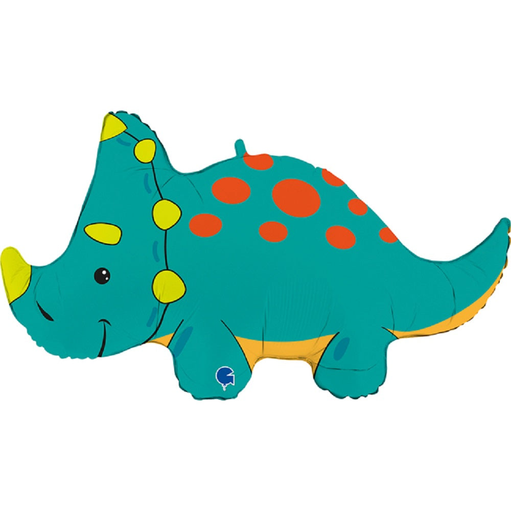 Folienballon Triceratops 80x41 cm Dinosaurier Ballon für Kinder Dino grün