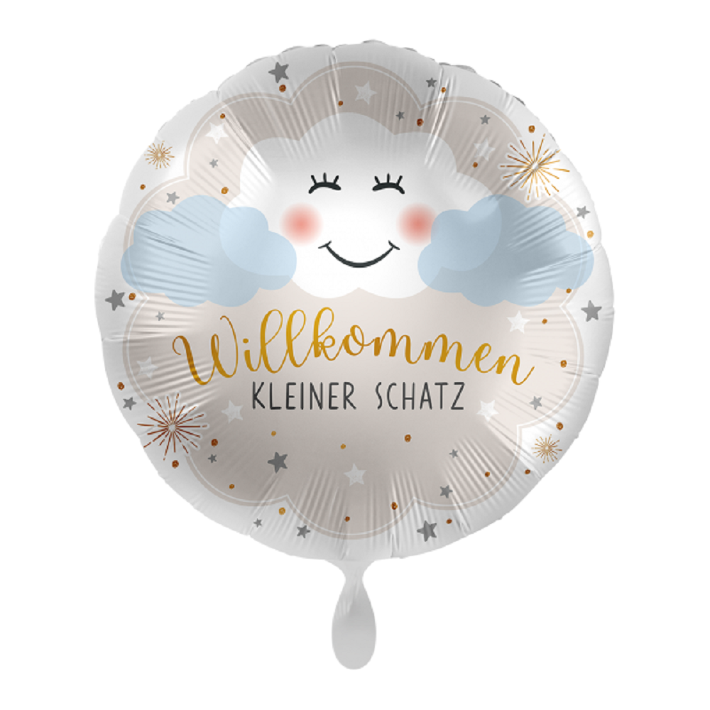 Folienballon Willkommen kleiner Schatz ø43cm Babyparty Geburt Baby-Feier