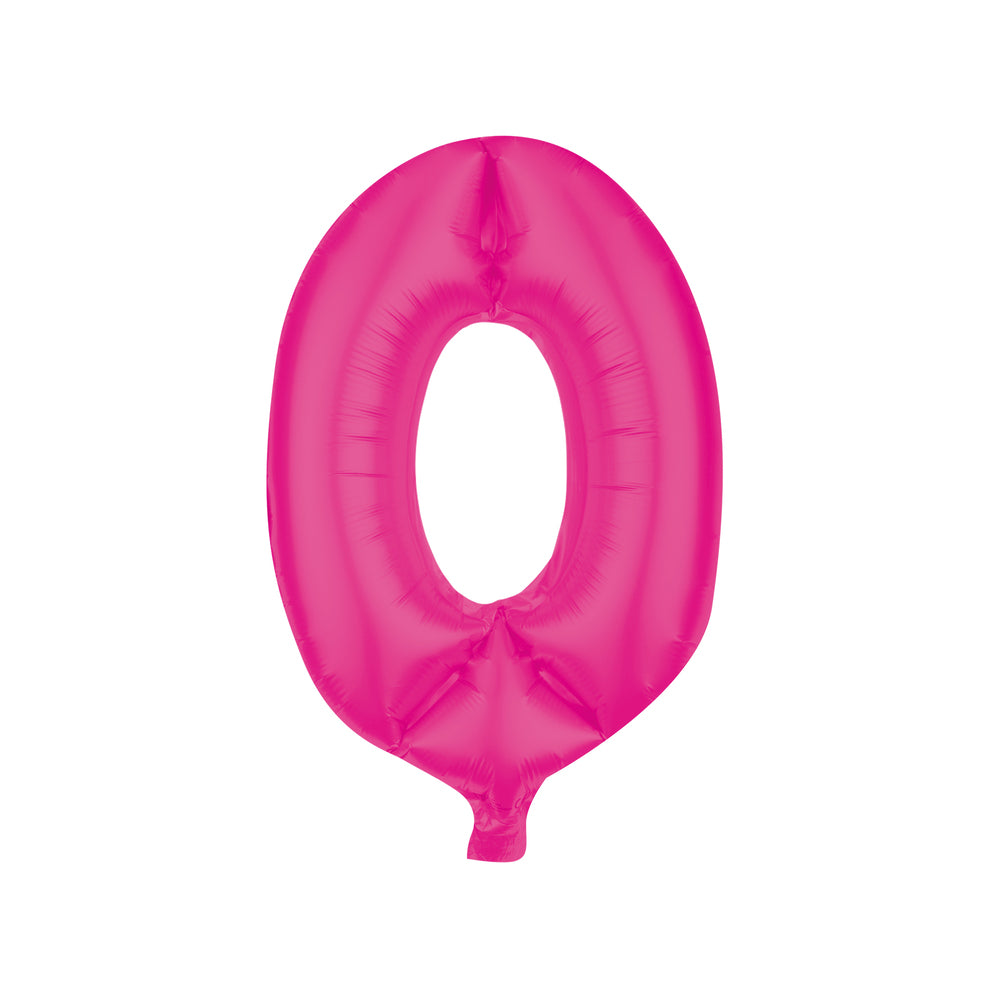 Folienballons Zahlenballon 85 cm Zahl 0-9 neon pink 2