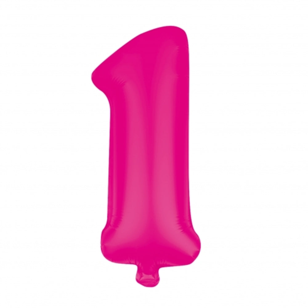 Folienballons Zahlenballon 85 cm Zahl 0-9 neon pink 3