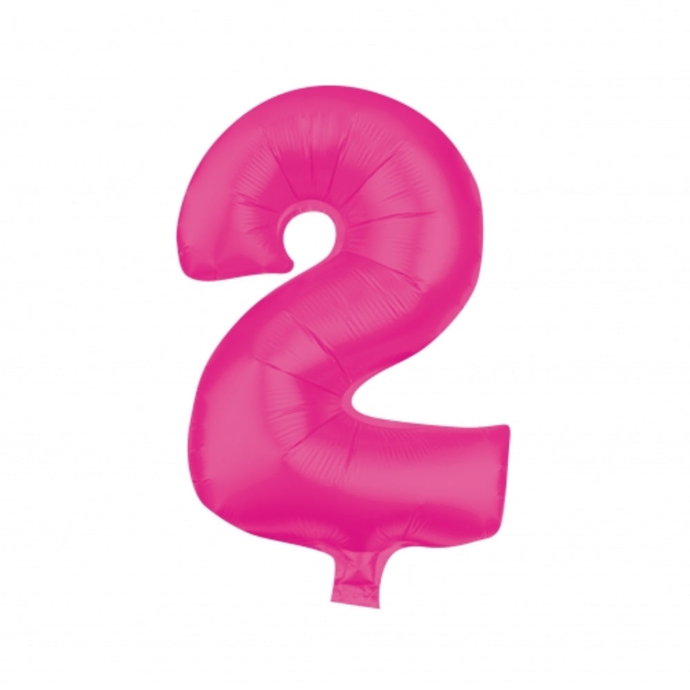 Folienballons Zahlenballon 85 cm Zahl 0-9 neon pink 4