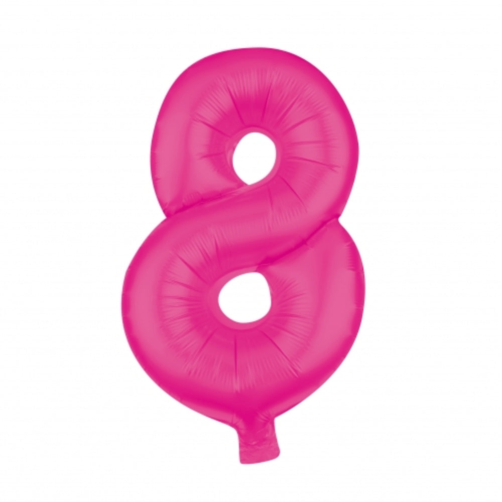 Folienballons Zahlenballon 85 cm Zahl 0-9 neon pink 10