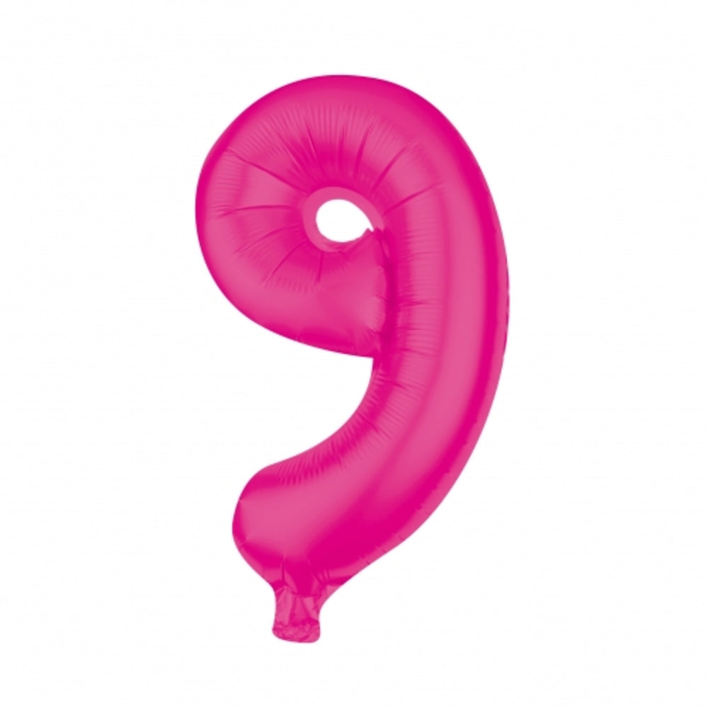 Folienballons Zahlenballon 85 cm Zahl 0-9 neon pink 11