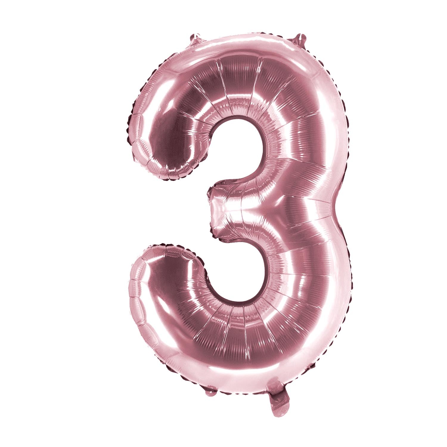 Folienballons Zahlenballon rosé 100 cm Zahl 0 bis 9 glänzend