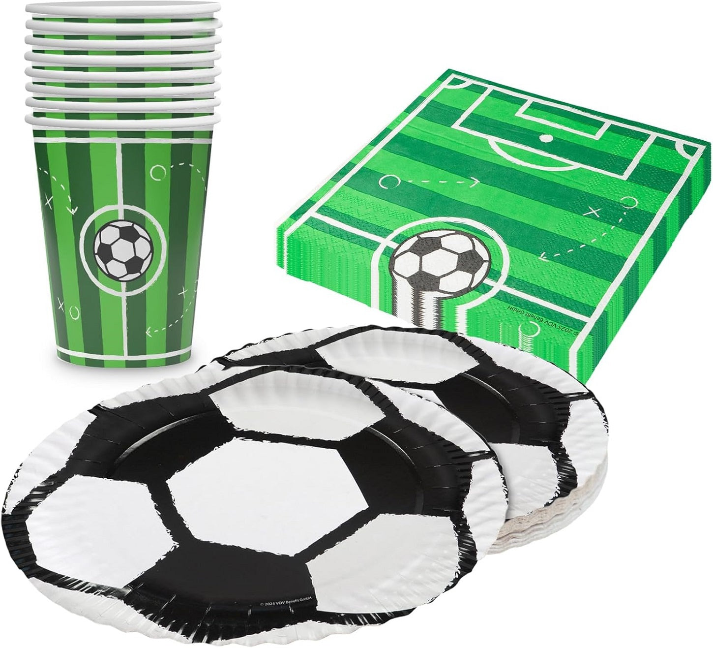 Fußball Goal – 36-teiliges Party-Set mit 8 Tellern 8 Bechern 20 Servietten