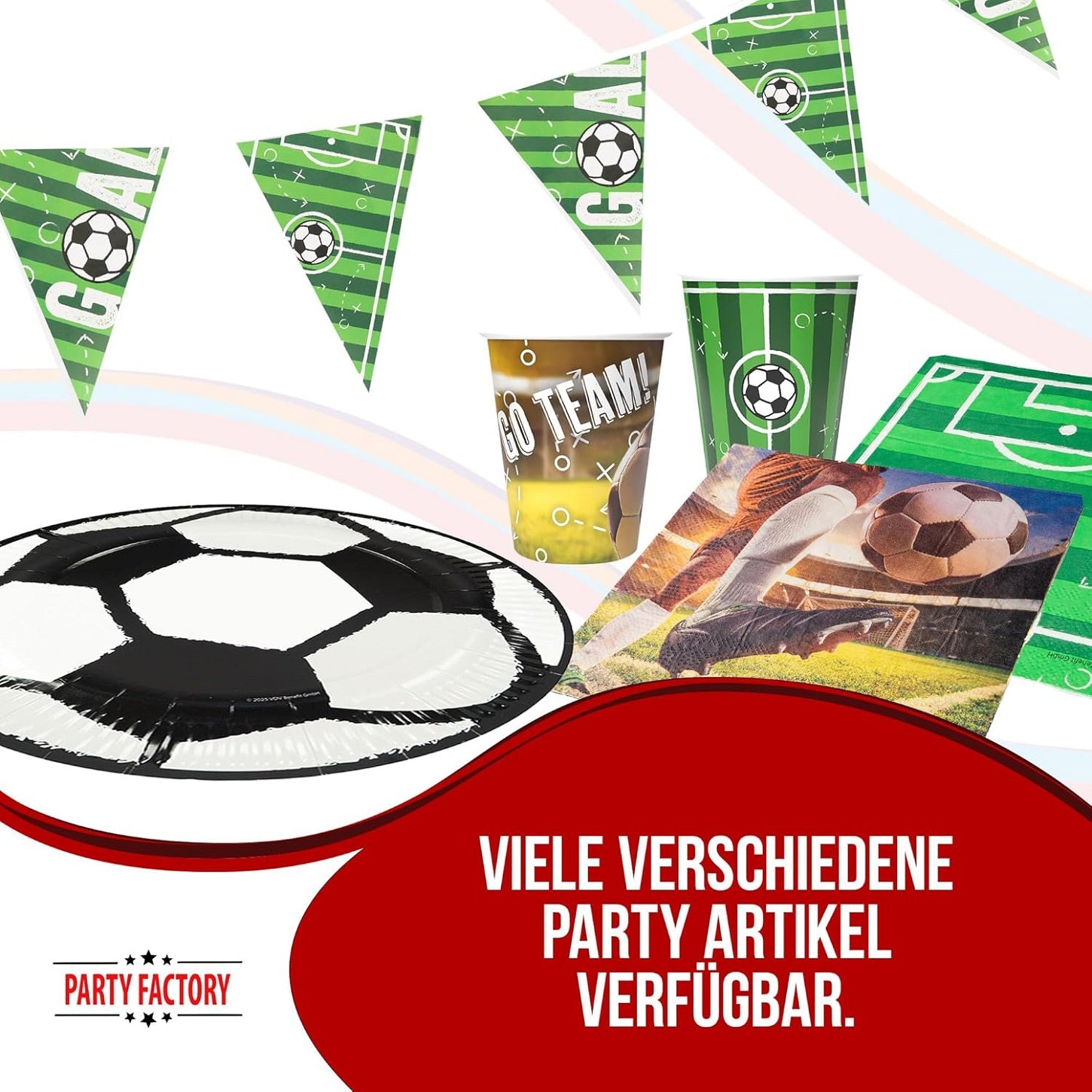 Fußball Goal – 36-teiliges Party-Set mit 8 Tellern 8 Bechern 20 Servietten 5