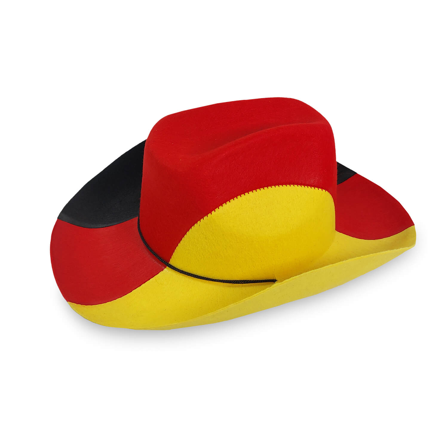 Fußball WM Deutschland Cowboyhut Schwarz-Rot-Gold - 5er Set