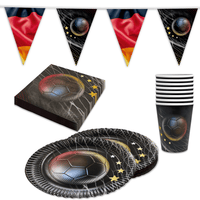 Fußball WM Partyset-1 Deutschland 37-tlg. Teller, Becher, Servietten & Wimpelkette