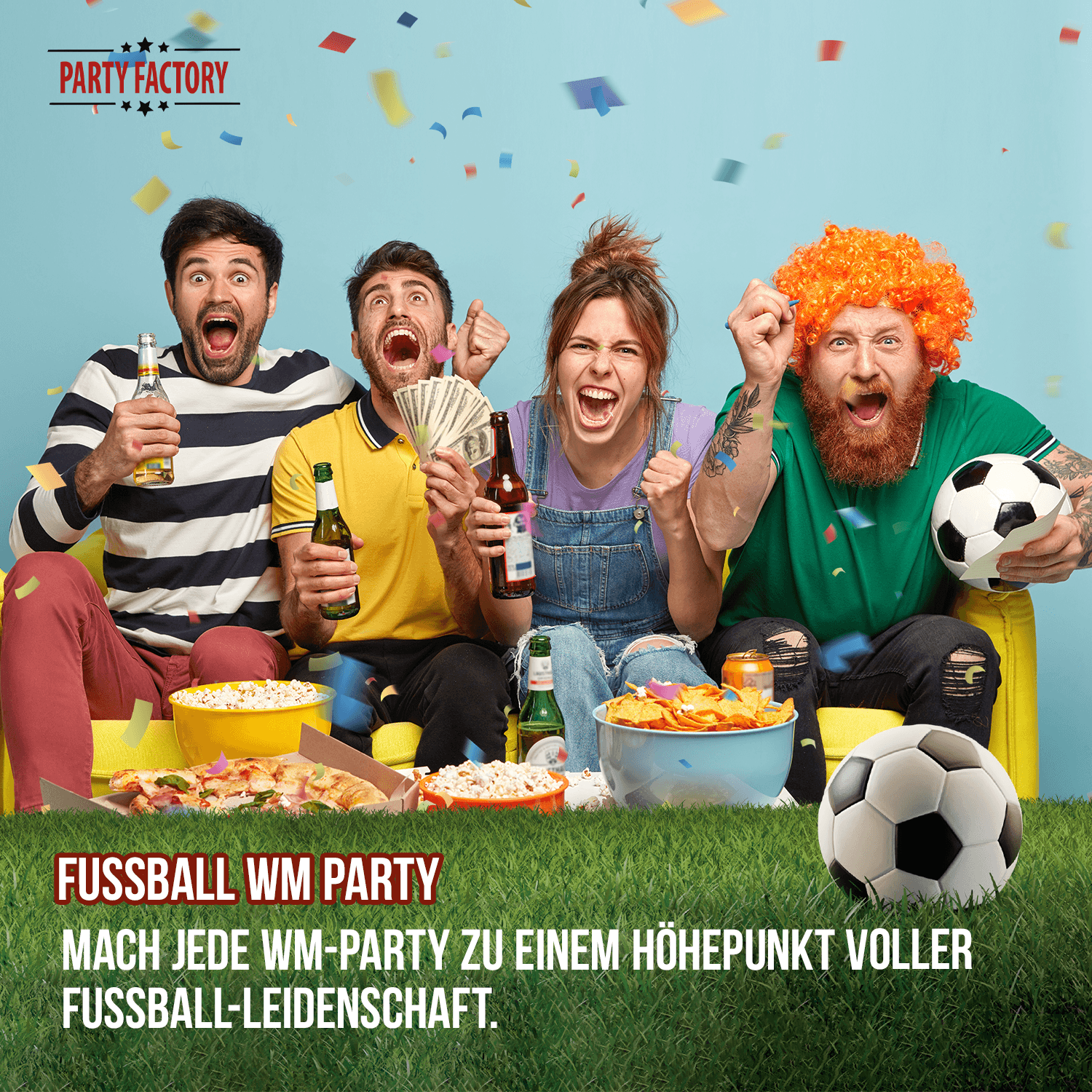 Fußball WM Partyset-1 Deutschland 37-tlg. Teller, Becher, Servietten & Wimpelkette 7