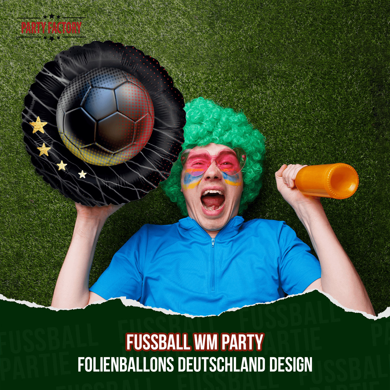 Fußball WM Partyset-1 Deutschland 38-tlg. Teller, Becher, Servietten, Wimpelkette & Tischdecke 7