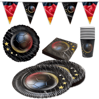 Fußball WM Partyset-1 Deutschland 47-tlg. Teller, Becher, Servietten, Wimpelkette & Folienballons