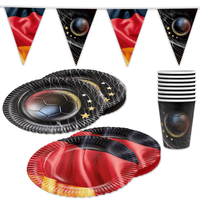 Fußball WM Partyset-2 Deutschland 37-tlg. Teller, Becher, Servietten & Wimpelkette